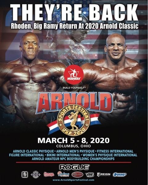 Шон Роден и Биг Рами возвращаются и выступят на Arnold Classic USA 2020